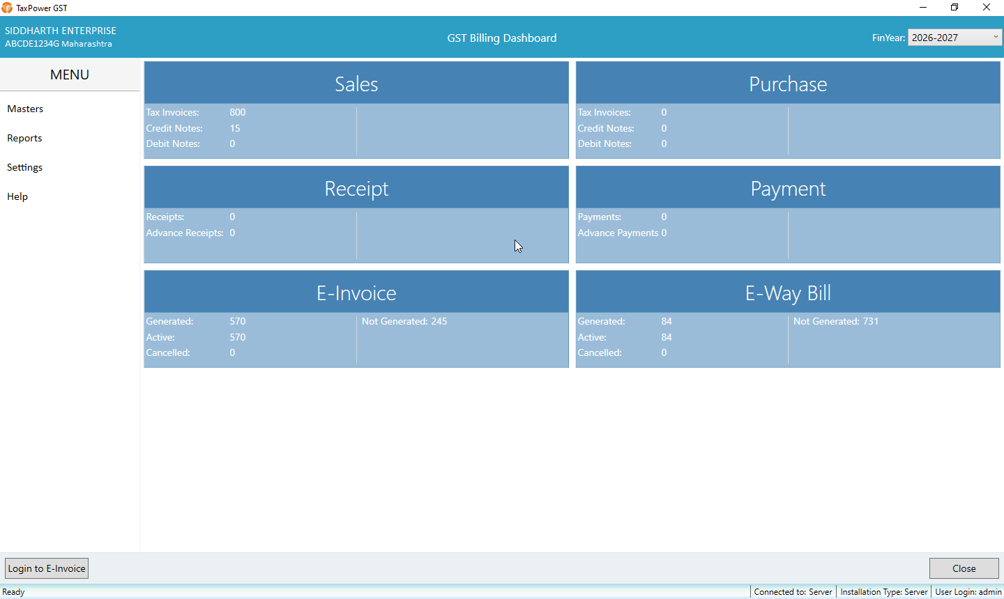 TaxPower GST Billing Dashboard