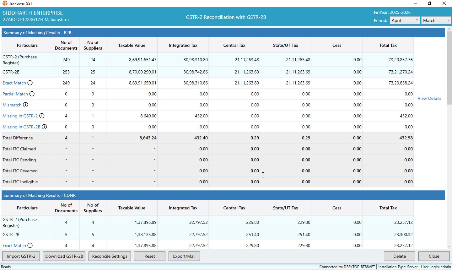 TaxPower GST dashboard preview