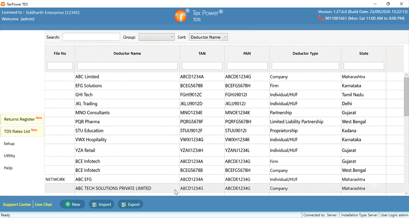 TaxPower TDS Client Dashboard